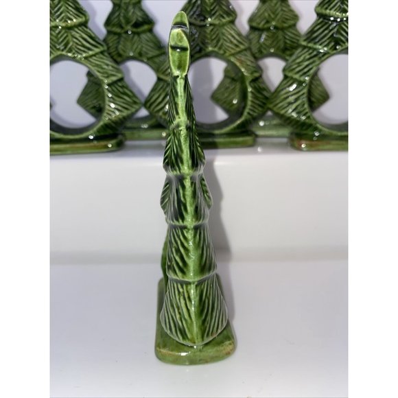 Vintage Ceramic Christmas Tree Napkin Rings Napkin Holders Set Of 12 - Picture 5 of 9